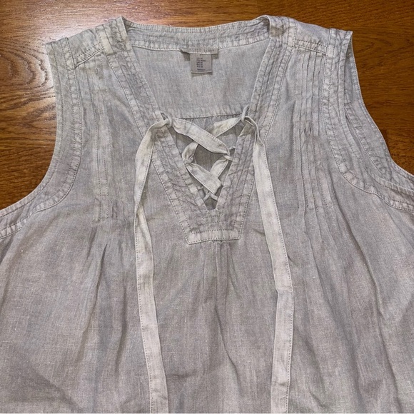 Artisan NY 100% Linen Sleeveless Lace-Up Dress | Size M - Picture 6 of 8